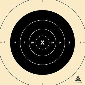 50 Yard Slow Fire Precision Pistol Target, Official NRA B-6C, Repair Center, 10.5"x10.5"