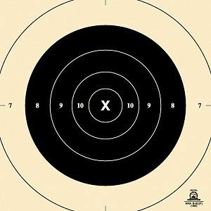 50 Yard Slow Fire Precision Pistol Target, Official NRA B-6C, Repair Center, 10.5"x10.5" (50)