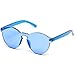 WearMe Pro - Colorful Transparent Round Super Retro Sunglasses (Blue, 58)