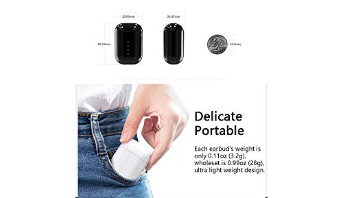 Bluetooth Earbuds True Wireless Earbuds with Mic Sports Headphones in Ear TWS with Wireless Charging Case Auto Pairing for iPhone Android (White)