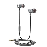 AutumnFall 3.5 mm Wired Earphone, Original Headphone with Noise Isolating Sports Earbuds for Iphone, Ipad,samsung,android Cellphone,tablet Pc (Gray)