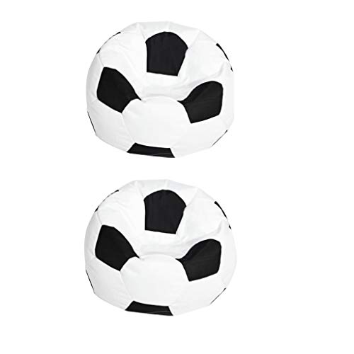 Fityle Replacement Beanbag Chair Covers Adult Seat Pod Bag Cover Football Patterns 2pcs