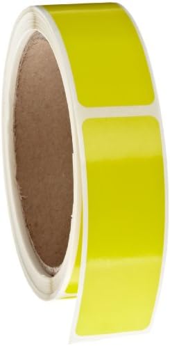 Roll Products 124-0004 Rectangle Paper Label, 3" Length x 1" Width, For Inventory and Marking, Yellow (Roll of 250)