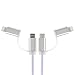 [4 Pack 1 FT] EReach 2-in-1 Lightning and Micro USB Cable, High Speed Sync and Charging Nylon Braided Cable Lightning USB Charging Cord for iPhone & Android Device (Silver)