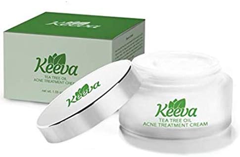 7X FASTER Acne Treatment Cream ALL Skin Types Scar Removal Spots Blackheads Cystic Acne Bacne Pimples SECRET TEA TREE OIL Formula Results In Just Days WITHOUT Drying Your Skin -Keeva Organics (0.5 oz)