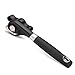 Besiva Smooth Edge Handy Stainless Steel Can Opener with Turn Knob and Soft Grip Handle, Black