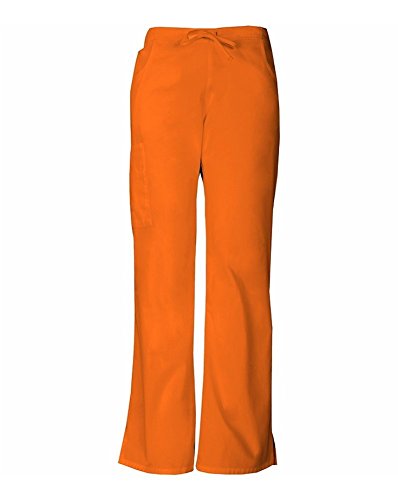 Everyday Scrubs Signature by Dickies Women's Mid Rise Drawstring Cargo Pant X-Small Petite Pumpkin