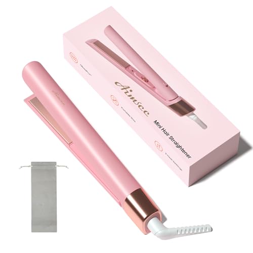 Mini Flat Iron 1 Inch Ceramic Mini Hair Straightener, Small Flat Irons for Short Hair, Curls Bangs, Dual Voltage for Travel,Dual Voltage for Worldwide Use