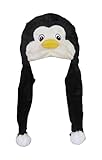 ZooPurr Pets Unisex Plush Animal Hats with Poms - Warm, Soft, and Cozy (Penguin)
