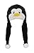 ZooPurr Pets Unisex Plush Animal Hats with Poms - Warm, Soft, and Cozy (Penguin)