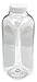 16oz Clear Plastic PET Bottles w/White Tamper-evident Caps (6 pack) for Juice, Kombucha, Iced Tea, Smoothies & More