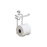 iDesign Classico Steel Toilet Paper Holder for Bathroom Storage, Over the Tank Toilet Tissue Organizer, Chrome