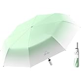 KCKEYS Gradient Ultra Light Portable Sun Umbrella For Rain,Six Fold Automatic Umbrellas, Compact Back Vinyl Sunscreen Umbrella