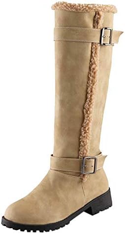 NDGDA Women Winter Warm Snow Boot, Casual Knee High Boots Casual Comfortable Velvet Plush Boots