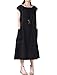 Mordenmiss Women's Summer Cap Sleeve Shift Dress with Pockets , Black, Large / X-Large