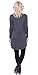 Popana Women’s Tunic Tops for Leggings Long Sleeve Shirt Plus Size Made in USA X-Large Charcoal