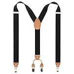 Men’s Y-Back 4 Metal Clip Elastic Wide Suspenders Perfect For Both Casual&Formal www.denim.fit