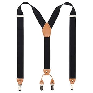 Men’s Y-Back 4 Metal Clip Elastic Wide Suspenders Perfect For Both Casual&Formal www.denim.fit