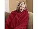 Sunbeam Microplush Throw Heated Electric Warming Heating Blanket, Cranberry Red