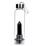 Natural Black Obsidian Crystal Water Bottle