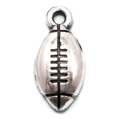 20 Football Charms silver tone