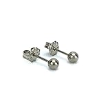 3mm, 4mm, 5mm and 6mm Pure Titanium Ball Post Stud Earrings for Sensitive Ears in Multiple Colors