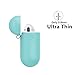 ZALU Compatible for AirPods Case, 0.8mm Ultra-Thin Version, Premium Protective Silicone Cover Skin for AirPods Charging Case 2 & 1 [Front LED Visible] [Wireless Rechargeable](Mint Green)