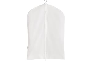 Forever Cotton Premium 100% Cotton Garment Bags – 40" Off-White Canvas Suit Cover with YKK Zipper – Breathable, Dust-Proof Storage for Suits, Coats, Dresses, Jackets & Travel/Closet Use