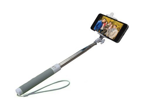 GabbaGoods TheSelfie Stick Bluetooth Edition for All Apple and Android Smartphones - Retail Packaging - Gray