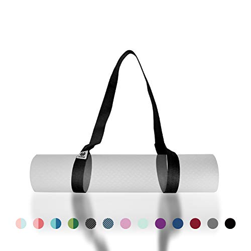 Tumaz Yoga Mat Strap, Adjustable Mat Carrier Sling & Stretching Strap with Thick, Durable and Comfy Delicate Texture, 64″ & 85″ Inches, Multiple Color Choices [Mat NOT Included]