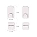 Remote Control Holder Hook,4 Set Wall Mount Storage Sticky White Plastic Hook with Strong Self Adhesive and Hanging Buckle, TV Air Conditioner Remote Control Keys Organizer Hanger
