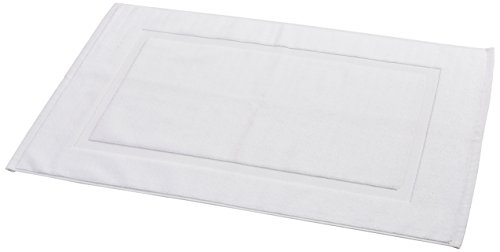 AmazonBasics Banded Bath Mat, 20 x 31 inch, White