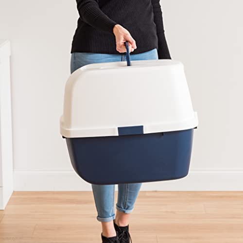 IRIS USA Jumbo Enclosed Cat Litter Box with Front Door Flap and Scoop