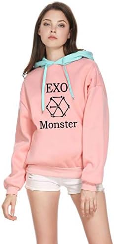 VIK Women Hoodies Korean Exo Kpop Loose Tops Hooded Pullovers Sweatshirts