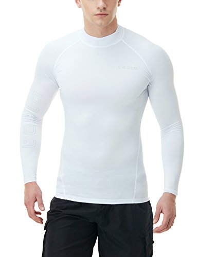 TSLA Men's UPF 50+ Long Sleeve Rash Guard, UV/SPF