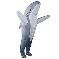 HHARTS Adult Shark Inflatable Costume Funny Animal Blow Up Costume for Fancy Dress Halloween Cosplay Party Christmas (Grey)