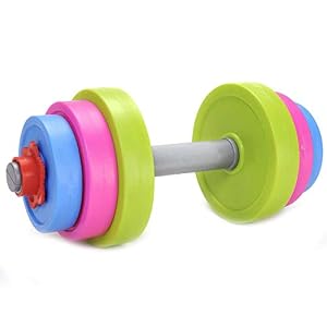 Image of Liberty Imports Adjustable Dumbbell Toy Pretend Workout Set for Kids Gym Exercise - Fill with Beach Sand or Water!