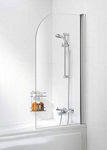 VeeBath Bath Screen Pivot Bath Shower Tempered Glass Screen Reversible Door Panel - 800 x 1400mm, Jade Round - Image 3