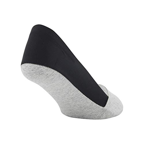 Peds Women's Smooth Edge No Show Socks, Multipairs, Heather Gray/Black