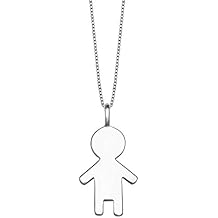 Women's Engravable 925 Sterling Silver Polished PD 14x22 Polished Boy Charm on 18