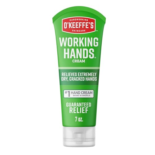 O'Keeffe's Working Hands Hand Cream for Extremely Dry, Cracked Hands, Heals, Relieves and Repairs, Boosts Moisture Levels, 7oz/198g, (Pack of 1)