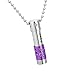 HooAMI Stainless Steel Only Love Perfume Bottle Cremation Urn Necklace,Purple Silver