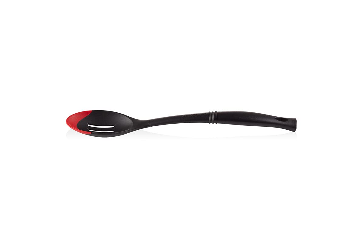 Le Creuset Professional Silicone Edge Slotted Spoon, Silicone/Nylon, Cerise, 93100300060008