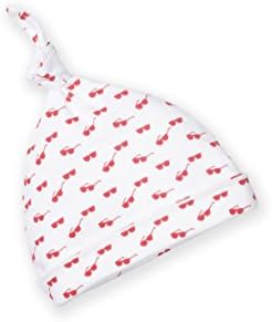 Colored Organics Infant Unisex Knotted Hat - White/Pepper Sunglass Print - NB