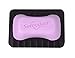 Ruihe Soap Dish Waterfall Soap Holder Drainer Tray for Shower/Bathroom/Kitchen/CounterTop, Keep Bars Dry Cleaning Easy Flexible Silicone 3 Pack (Black)