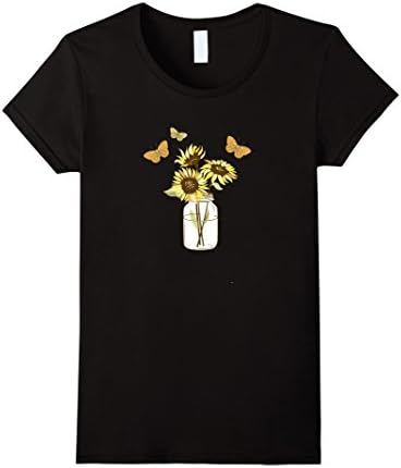 Womens Sunflower Vase Shirt Large Black