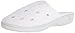 isotoner Women's Terry Slip On Clog Slipper with Memory Foam for Indoor/Outdoor Comfort, White Scalloped, 9.5-10