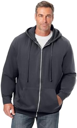 AIRNINE Men's Garment Dye Double Zipper Hoodie Jacket (S-3X