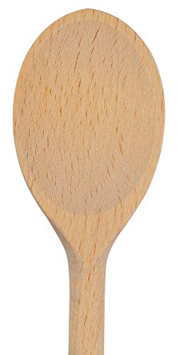12-Inch Long Handle Wooden Cooking Mixing Oval Spoons, Beechwood (Set of 6) - //coolthings.us
