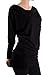 LeggingsQueen Women's Long Sleeve Cowl Neck Basic Tunic Top (T1034-BLK, M)